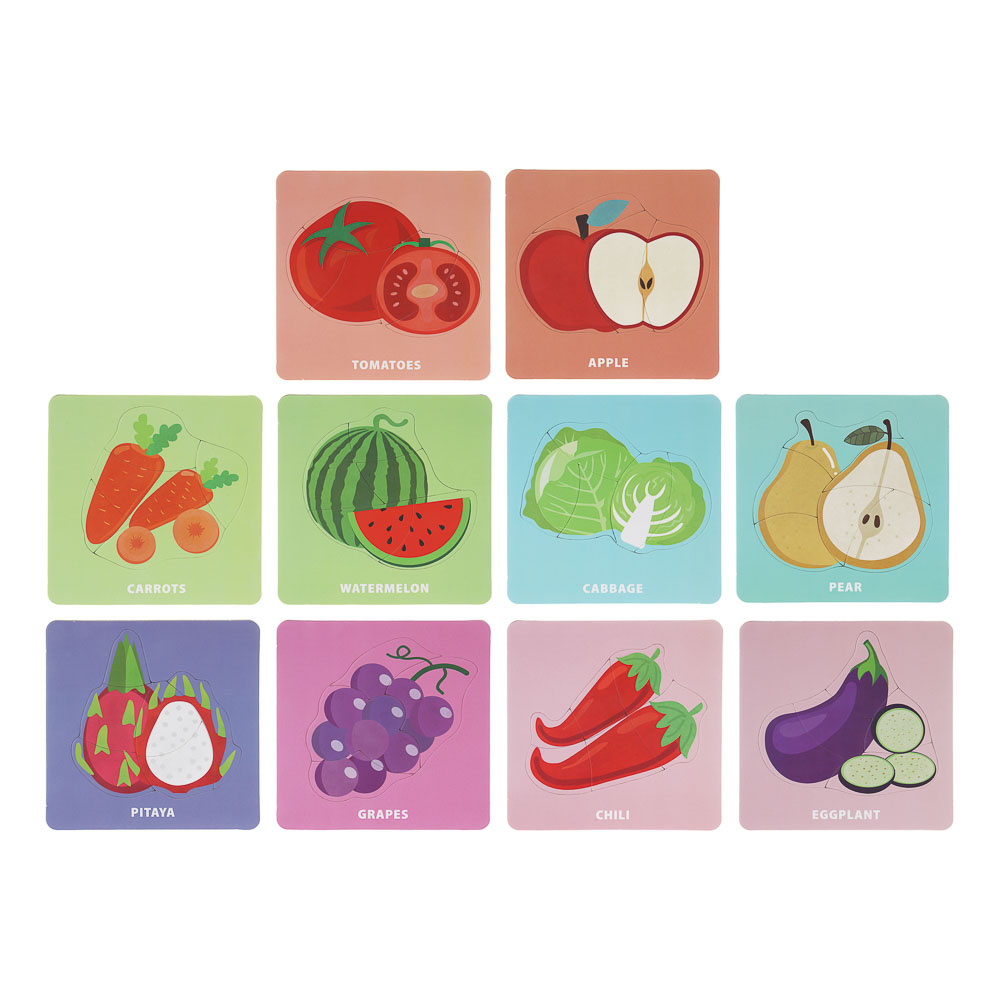 Набор развивающих пазлов, 10 карточек, 14х13,5х3,5см, арт.№ 262-554