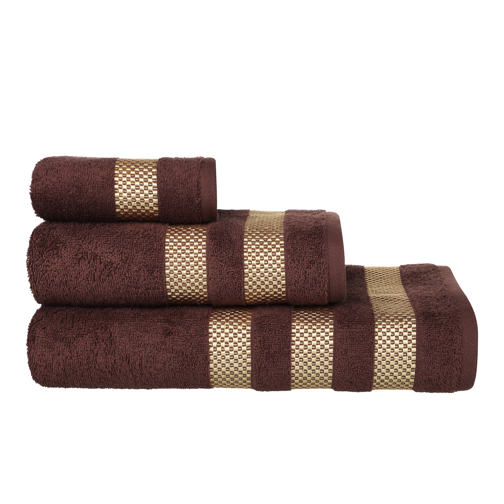 Полотенце махровое 50х90 см PROVANCE Кантри, 100% хлопок, 450 г/м2, коричневый, арт.№ 484-196