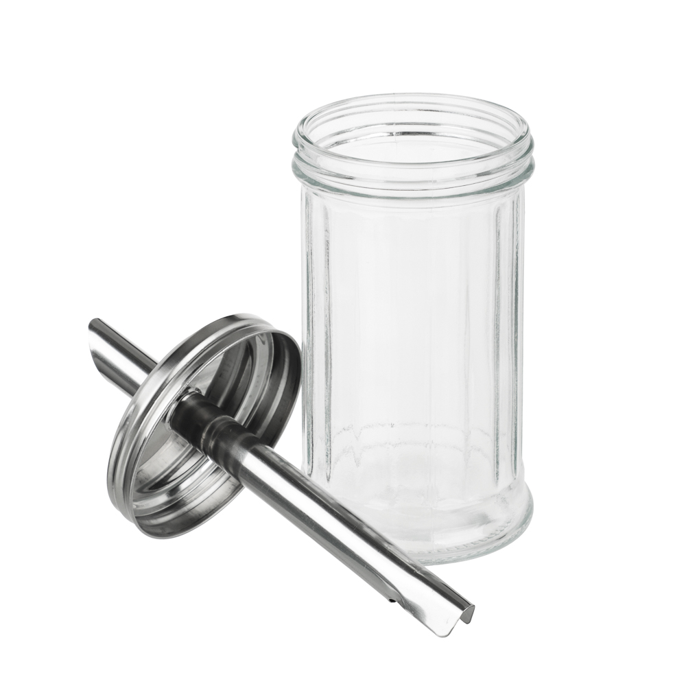 Сахарница с дозатором стекло 7,6x16см 350мл, нерж.сталь, арт.№ 828-338