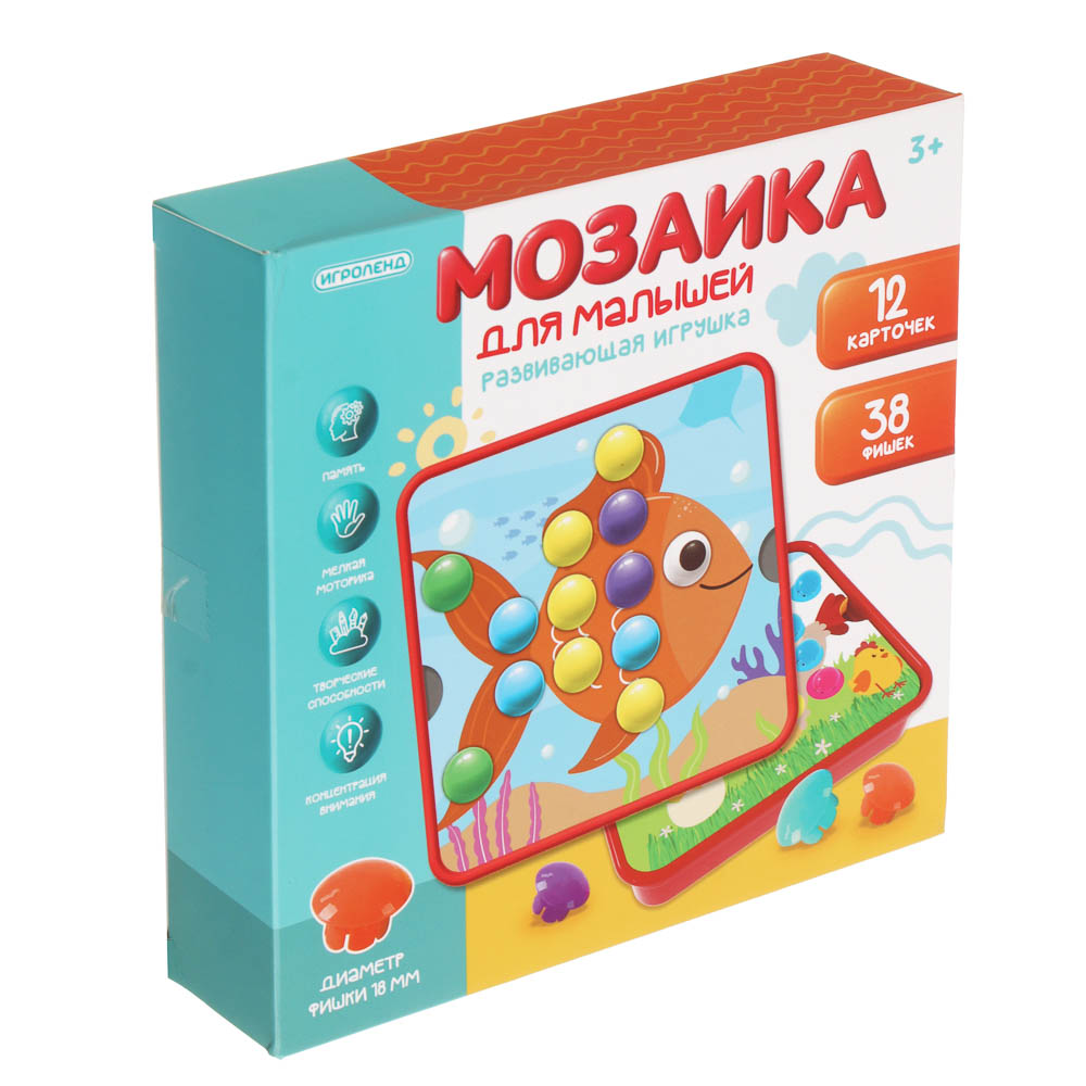 Развивающая игрушка "Мозаика для малышей", ИГРОЛЕНД, PP, картон, арт.№ 262-562