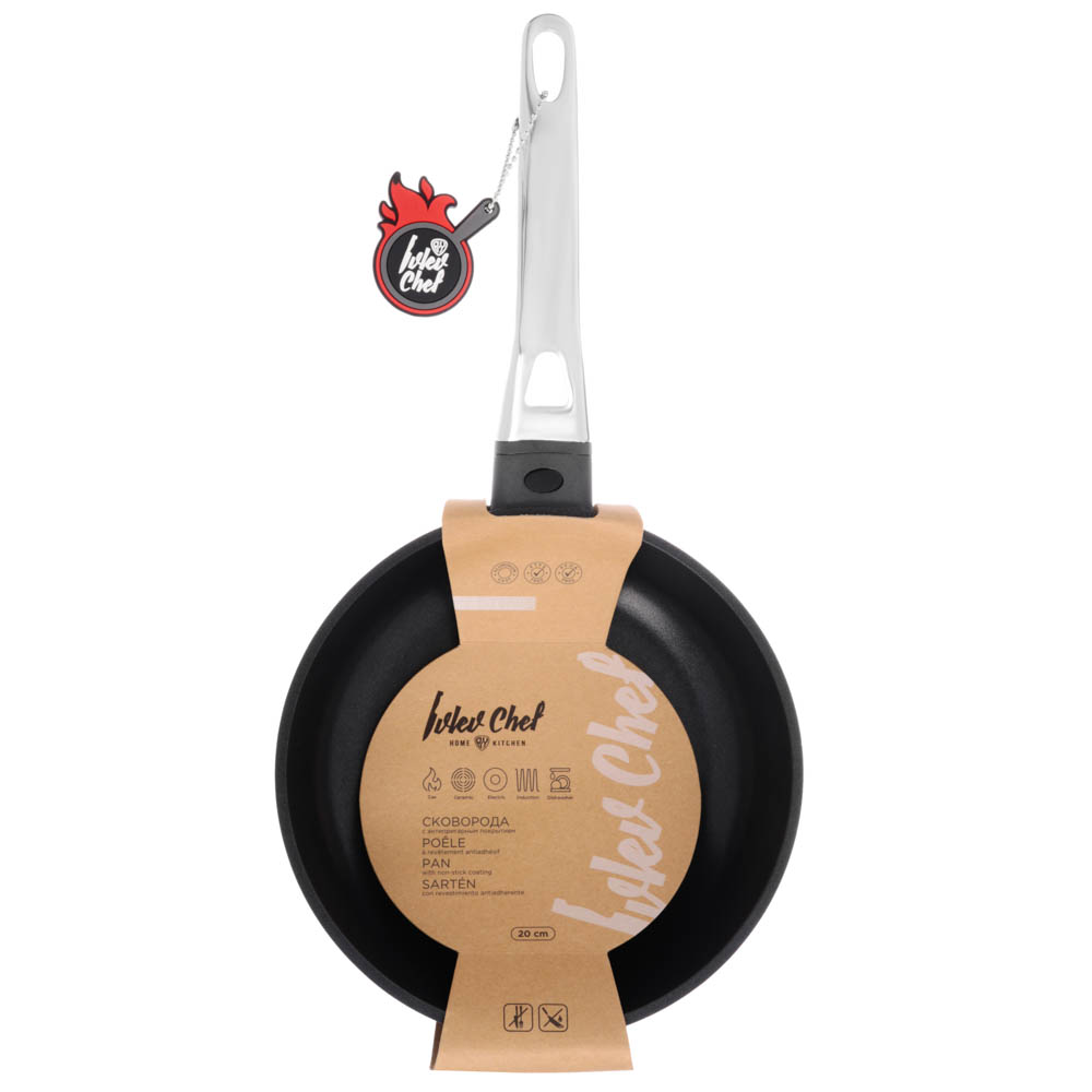 Ivlev Chef Royal Сковорода литая d20см, антипригарное покрытие Whitford Quantanium, индукция, арт.№ 846-603