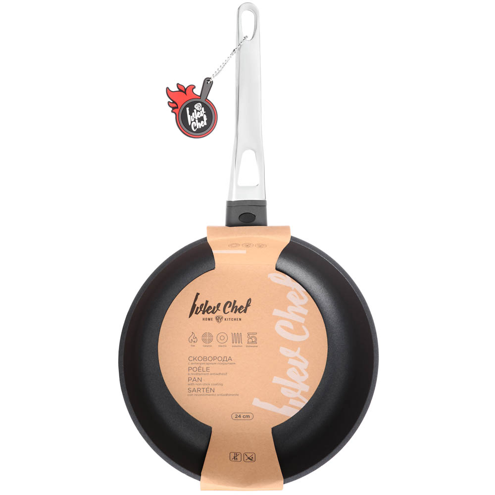 Ivlev Chef Royal Сковорода литая d24см, антипригарное покрытие Whitford Quantanium, индукция, арт.№ 846-604