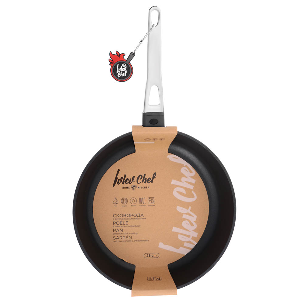 Ivlev Chef Royal Сковорода литая d28см, антипригарное покрытие Whitford Quantanium, индукция, арт.№ 846-605