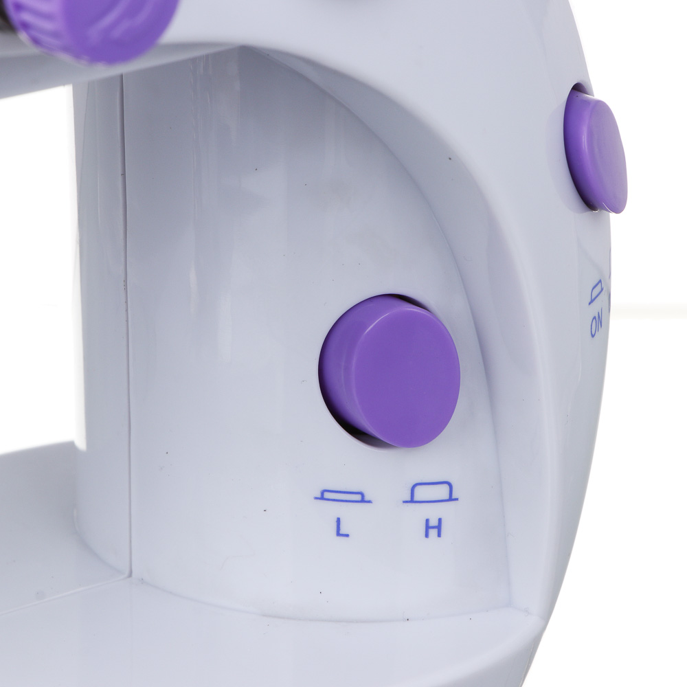 LEBEN Швейная машинка, 6 Вт, полуавтомат, 2 скорости, 4xАА или 220 В, белая, 195х125х200мм, арт.№ 248-020