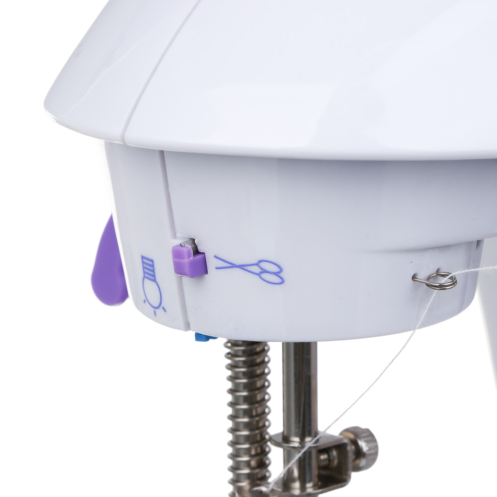 LEBEN Швейная машинка, 6 Вт, полуавтомат, 2 скорости, 4xАА или 220 В, белая, 195х125х200мм, арт.№ 248-020