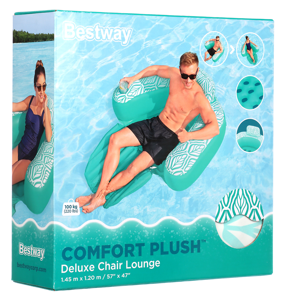 BESTWAY Роскошное кресло-шезлонг COMFORT PLUSH, 145x120см, 43719, арт.№ 036-101