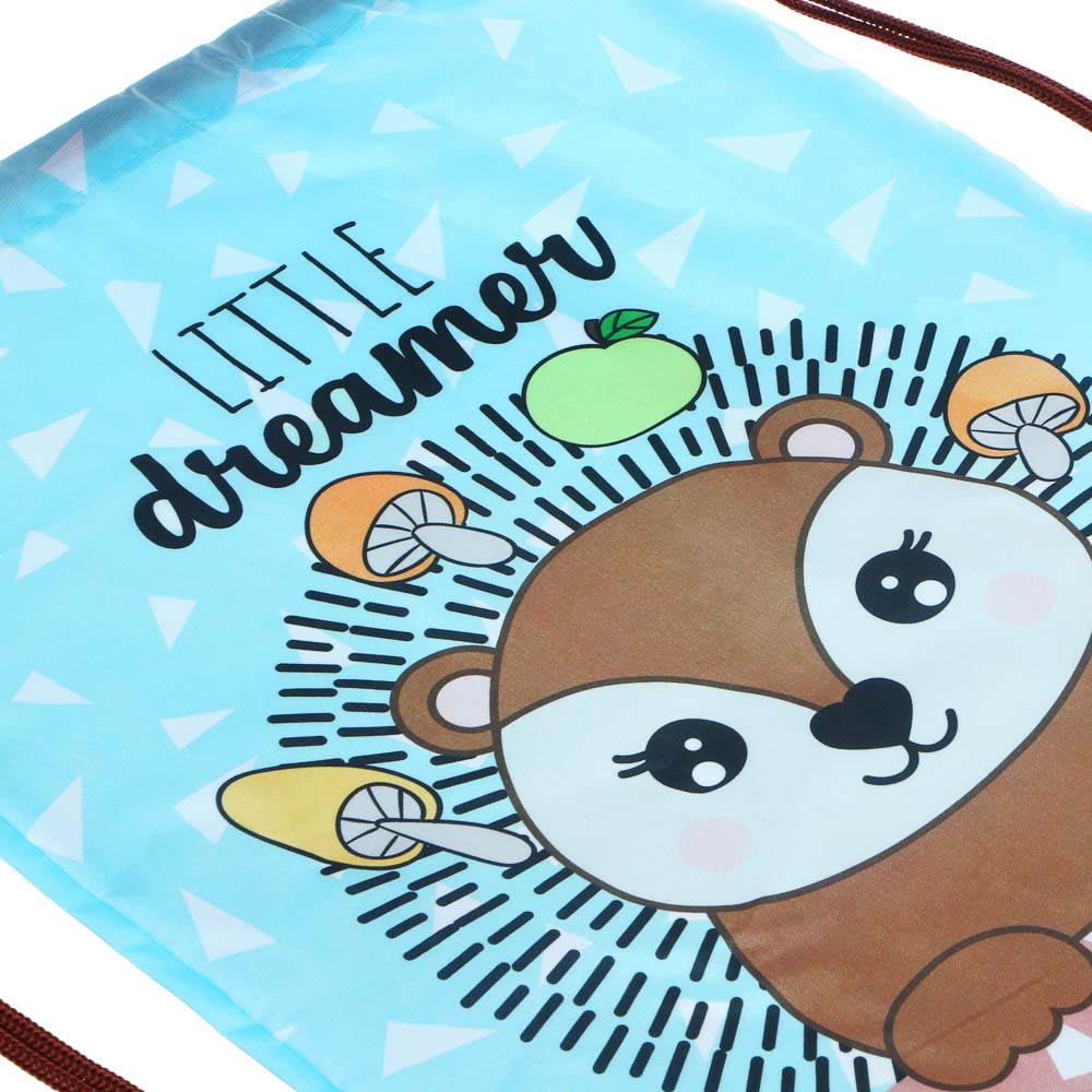 ЕЖИК Мешок для сменной обуви на завязках, 34,8x41,5см, полиэстер, арт.№ 233-100