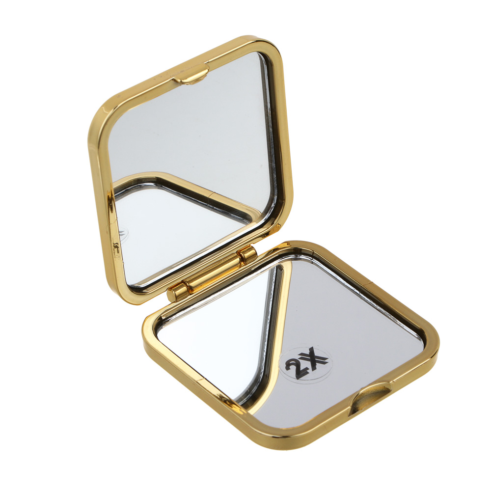 ЮНИLOOK Мирикл Зеркало карманное складное, зум х1, х2, пластик АБС, стекло, 6,3x6,3см, 3 цвета, арт.№ 301-272