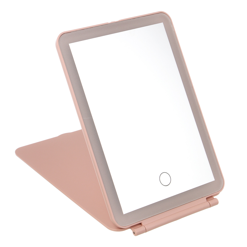 Зеркало с LED подсветкой настольное тм ЮНИLOOK Светозар, полипропилен, стекло, 19,8х13,5см, 2 цвета, арт.№ 301-274