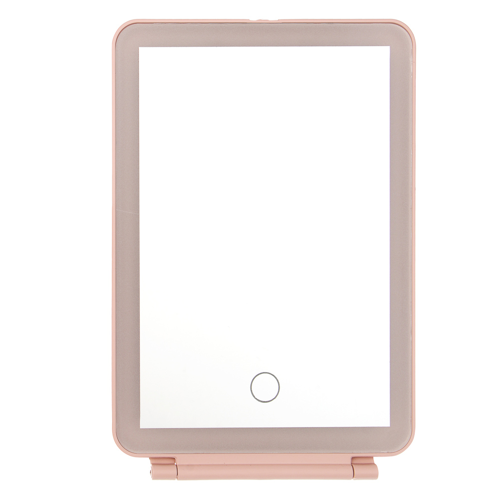 Зеркало с LED подсветкой настольное тм ЮНИLOOK Светозар, полипропилен, стекло, 19,8х13,5см, 2 цвета, арт.№ 301-274