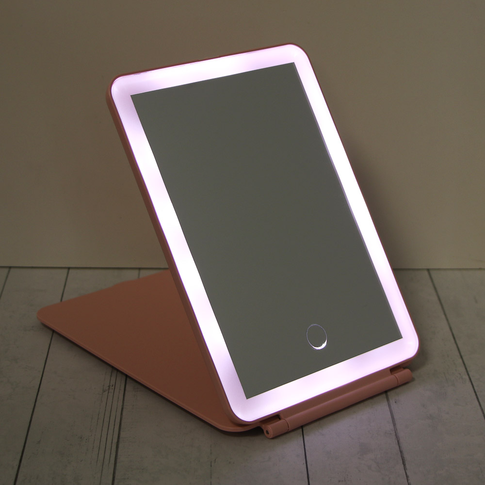 Зеркало с LED подсветкой настольное тм ЮНИLOOK Светозар, полипропилен, стекло, 19,8х13,5см, 2 цвета, арт.№ 301-274