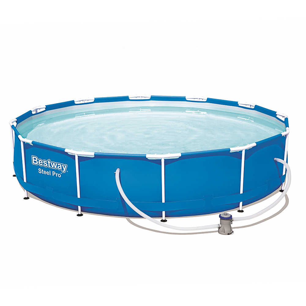 BESTWAY Бассейн каркасный, фильтр-насос, Fe 43%, PVC 50%, 366x76см, 56681, арт.№ 012-018