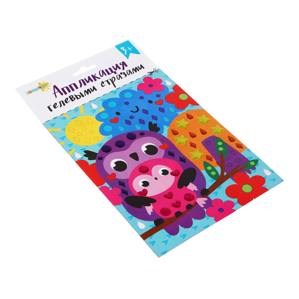 ХОББИХИТ Аппликации гелевыми стразами, картон, 15х25,5х1см, 6 дизайнов, арт.№ 285-168