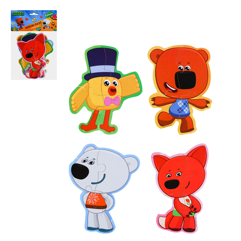 МИМИМИШКИ Пазлы для малышей, 4 предмета., ЭВА, 16х26х2см, арт.№ 262-461