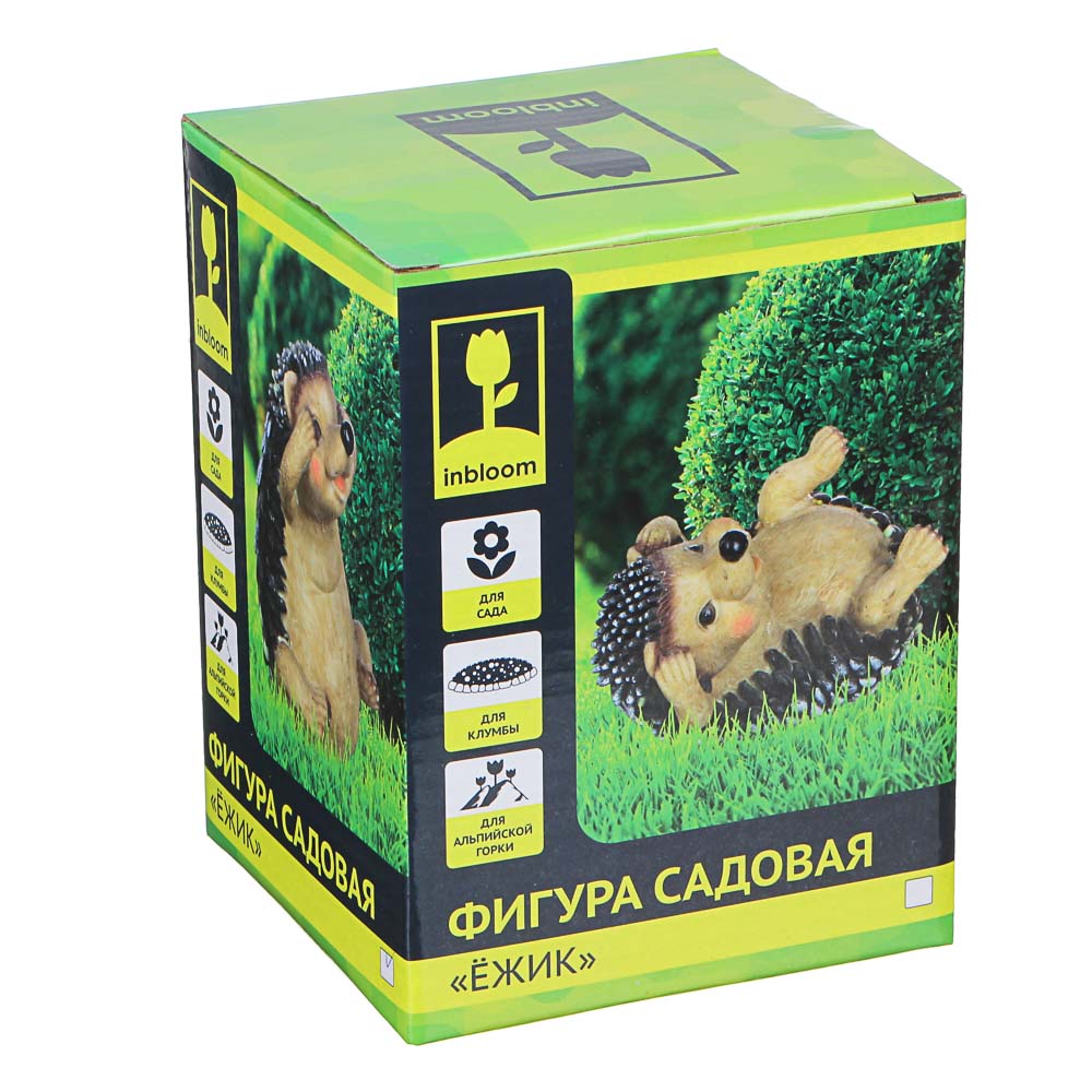 INBLOOM Фигура садовая "Ежики", 14-15см, полистоун, 4 дизайна, арт.№ 162-182