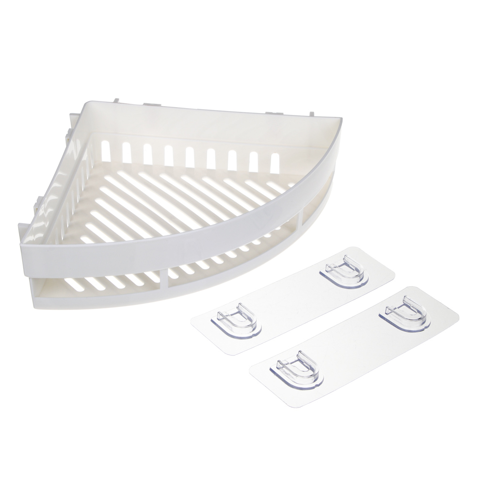 VETTA Classic Полка настенная угловая (большая), пластик, 35x25x7 см, молочный, арт.№ 478-278