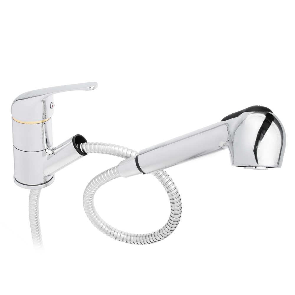 СоюзКран Смеситель для кухни, выдвижной излив, керам. картридж 40мм, хром, цинк, SK01-E119, арт.№ 567-054