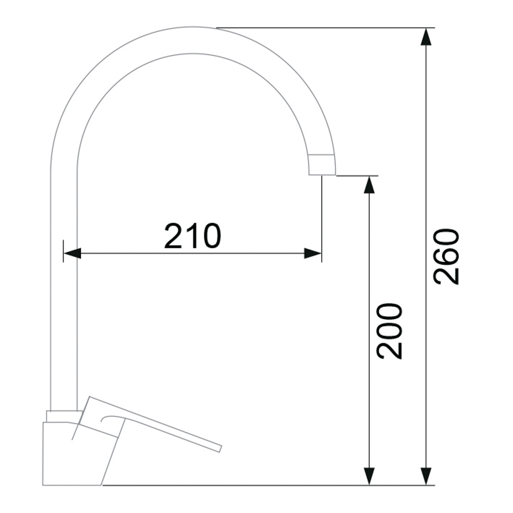 СоюзКран Смеситель для кухни, высокий излив 25см, керам. картридж 35мм, хром, цинк, SK01-T103, арт.№ 567-056