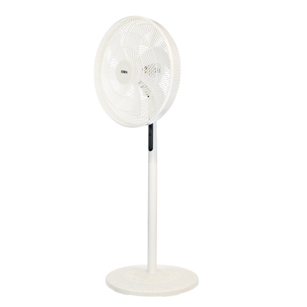 Вентилятор напольный тм LEBEN 40Вт, 8 скоростей, диаметр 41см, 220в, таймер, пульт ДУ, белый, арт.№ 243-011