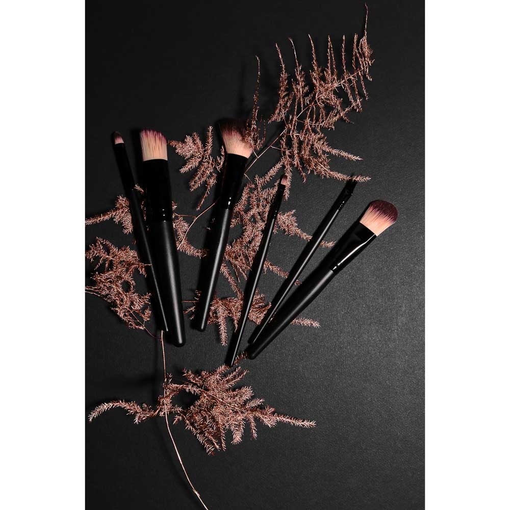 ЮНИLOOK Кисть для бровей двухсторонняя, дерево, металл, нейлон, 14,7см, черная, арт.№ 357-213