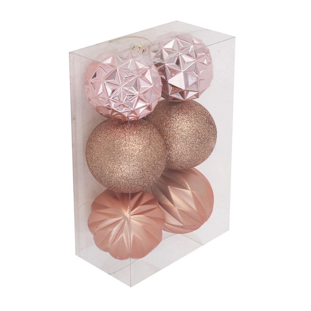 СНОУ БУМ Набор шаров 6 см, 6 шт, розовый, 26-173, арт.№ 373-590