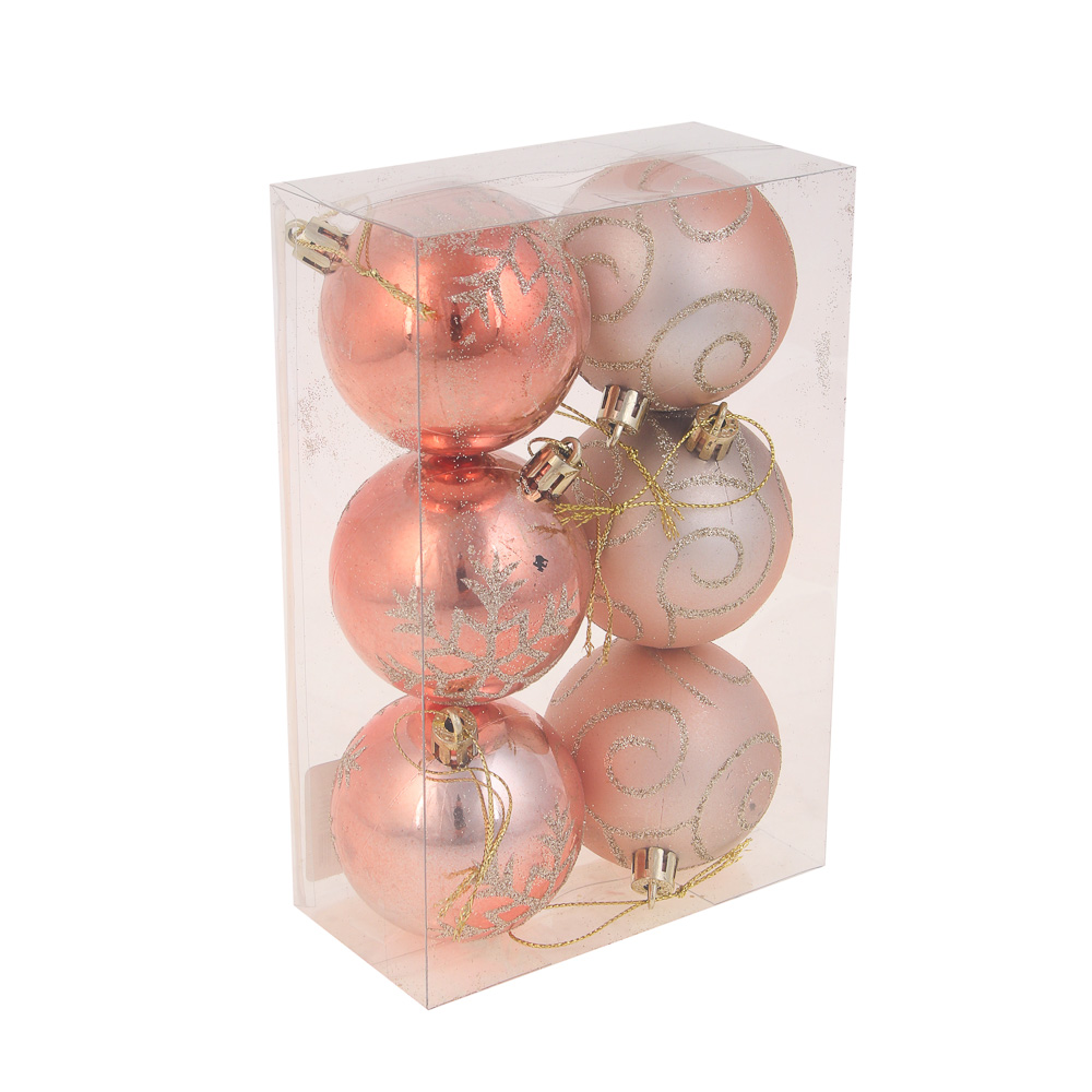 СНОУ БУМ Набор шаров 6 см, 6 шт, розовый, 26-174, арт.№ 373-591