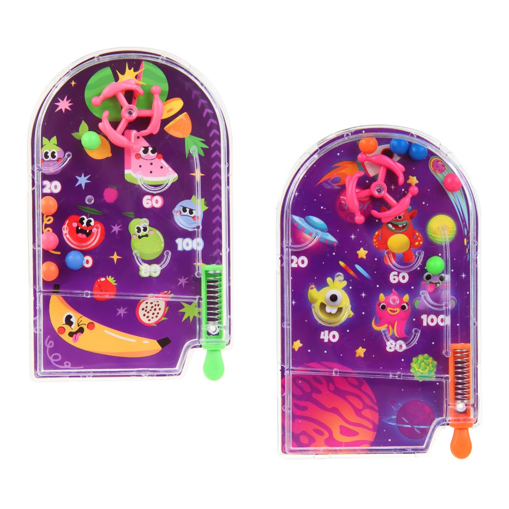 ИГРОЛЕНД Мини игра пинбол "Забрось шарик", PS, бумага, 10,8х7х1,2 см, 2 дизайна, арт.№ 214-082
