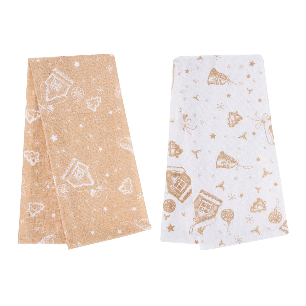 PROVANCE Пряничный домик Полотенце кухонное с люрексом, 85%хлопок 15%люрекс 40х60см, 190г/м, 2 цвета, арт.№ 492-111