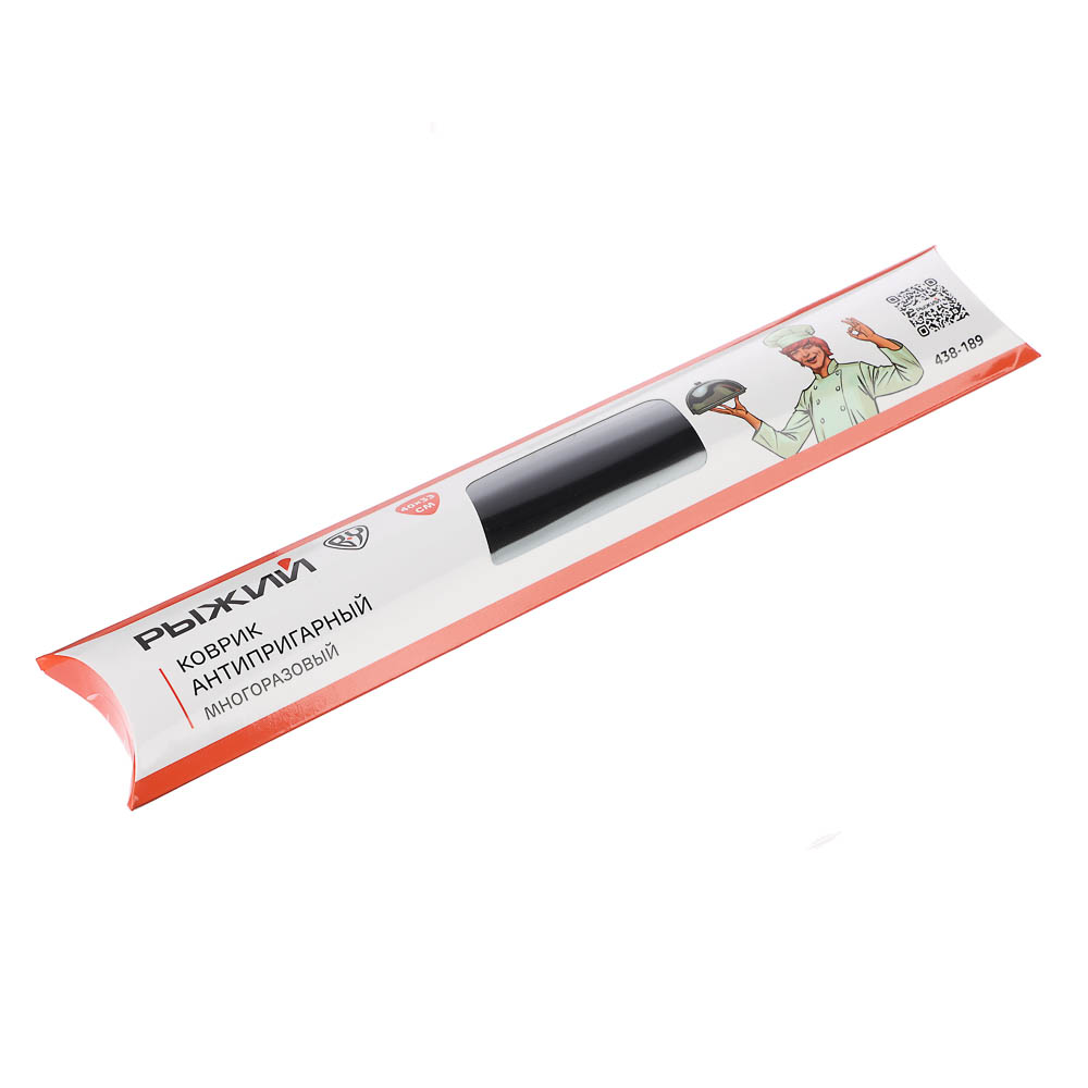 Коврик антипригарный для приготовления тм РЫЖИЙ, многоразовый, прочный, 40x33см, 0,2мм, тефлон, арт.№ 438-189