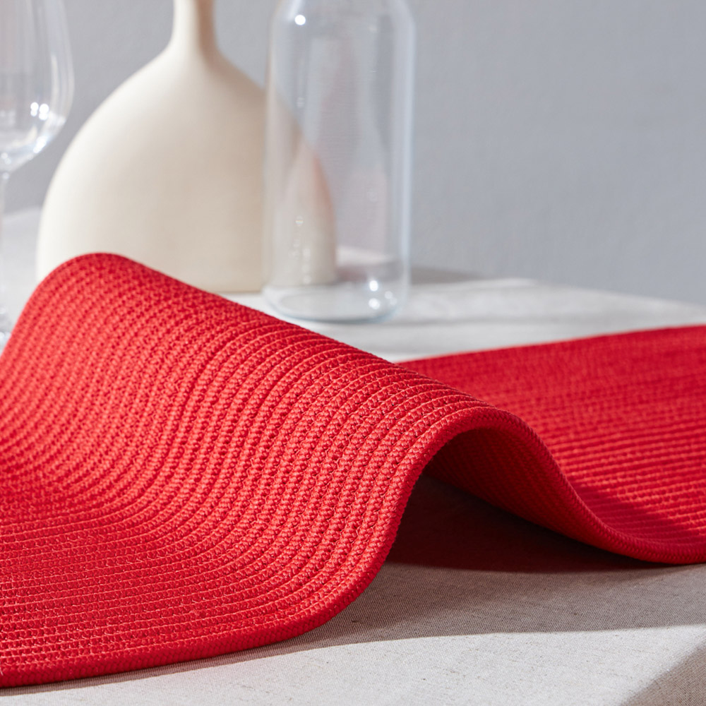 BY COLLECTION Карибы Дорожка декоративная плетеная 35х100см, 100% полиэстер, коралловый, арт.№ 496-020