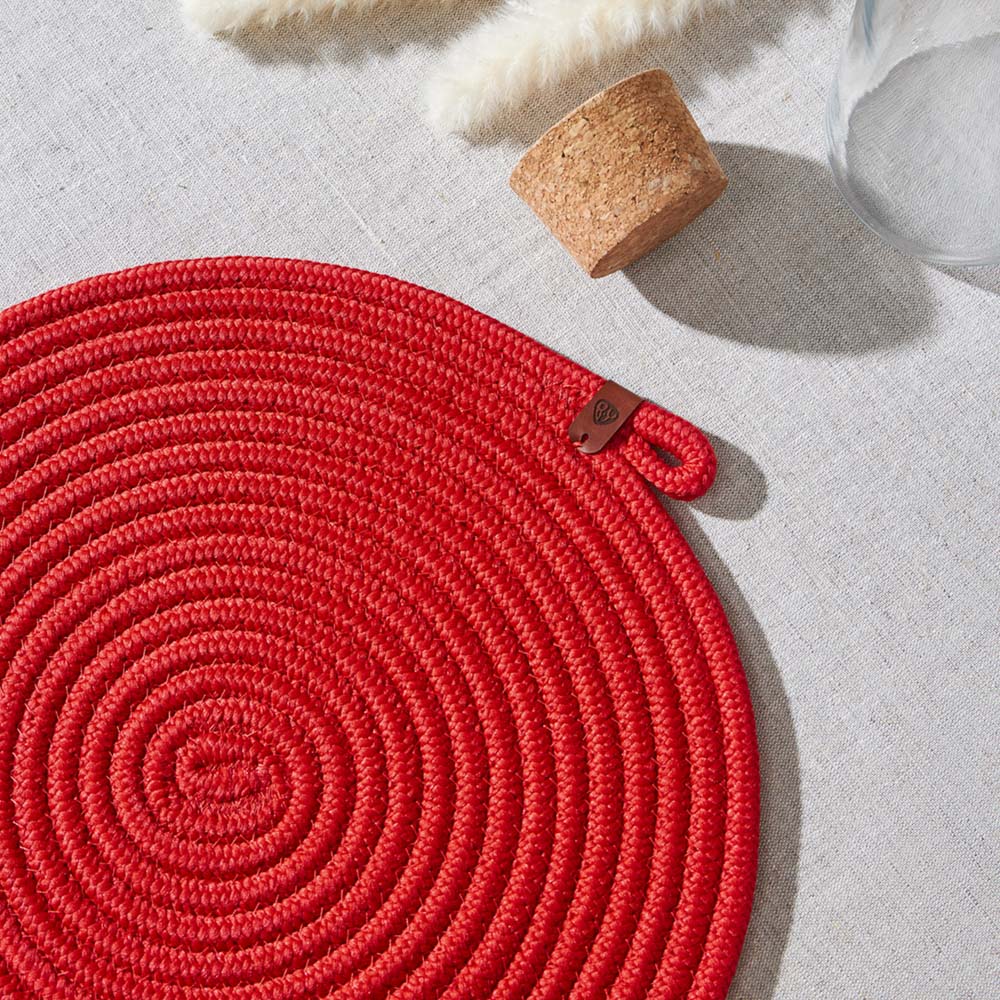 BY COLLECTION Карибы Подставка декоративная, d33см, 100% полиэстер, коралловый, арт.№ 496-022