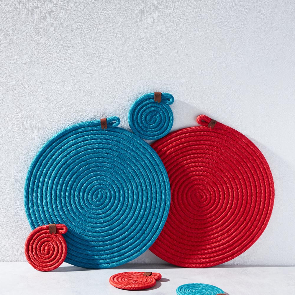 BY COLLECTION Карибы Подставка декоративная, d33см, 100% полиэстер, коралловый, арт.№ 496-022