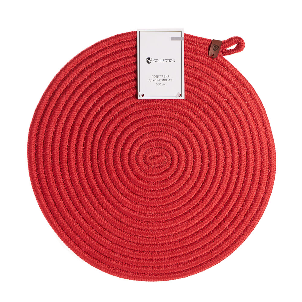 BY COLLECTION Карибы Подставка декоративная, d33см, 100% полиэстер, коралловый, арт.№ 496-022