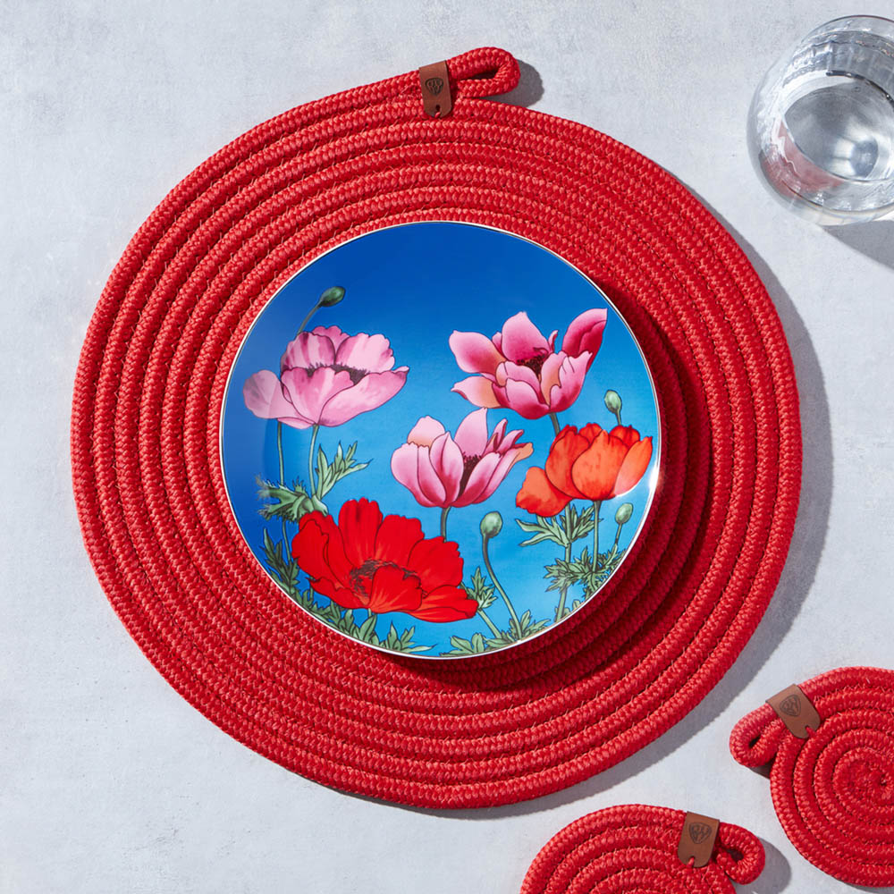 BY COLLECTION Карибы Подставка декоративная, d33см, 100% полиэстер, коралловый, арт.№ 496-022