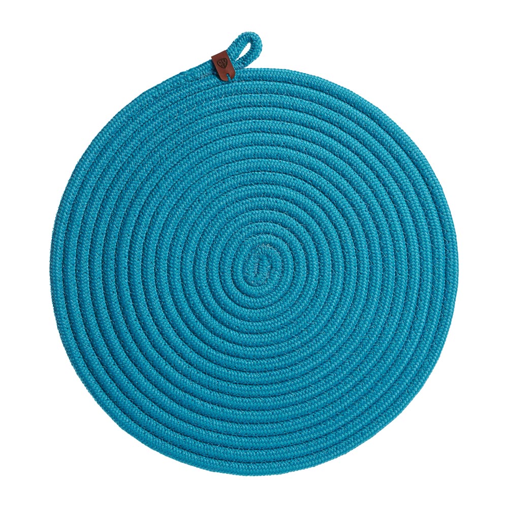 BY COLLECTION Карибы Подставка декоративная, d33см, 100% полиэстер, бирюзовый, арт.№ 496-023