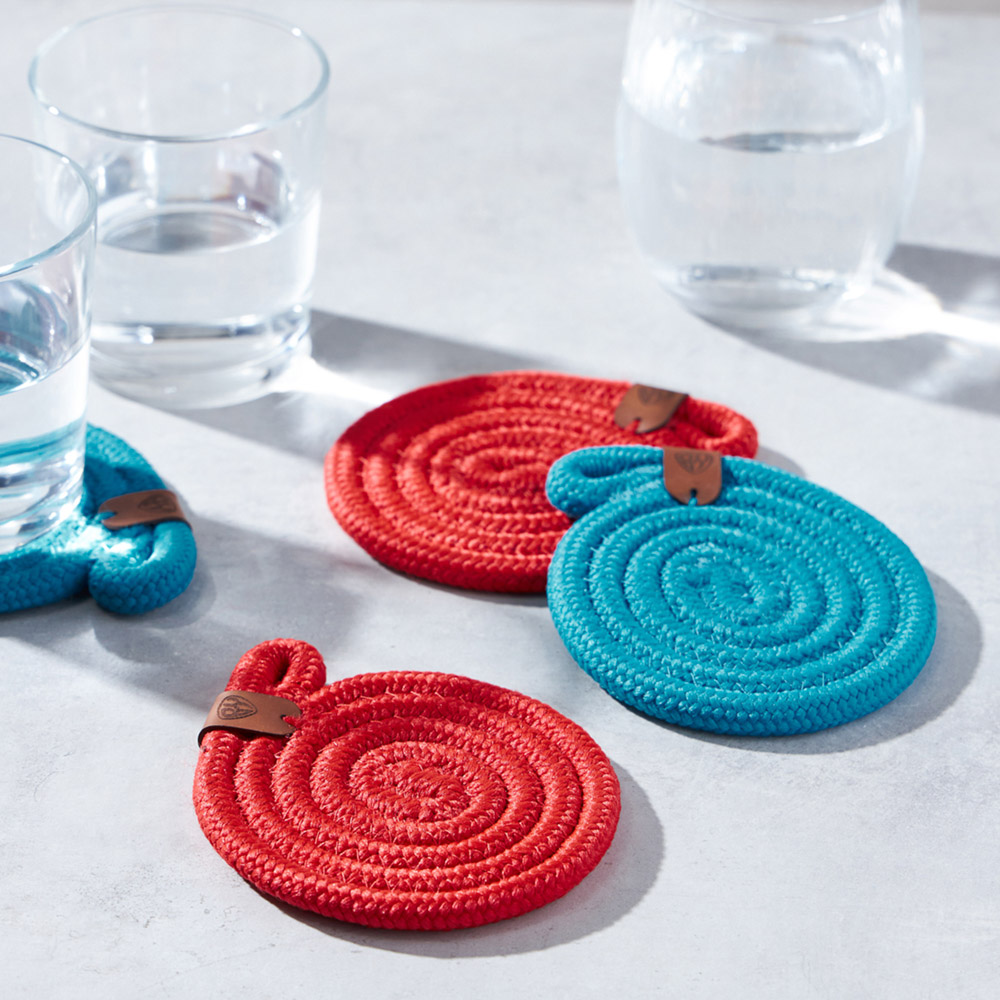 BY COLLECTION Карибы Подставка декоративная, 2 штуки в комплекте, d10см, 100% полиэстер, коралловый, арт.№ 496-024