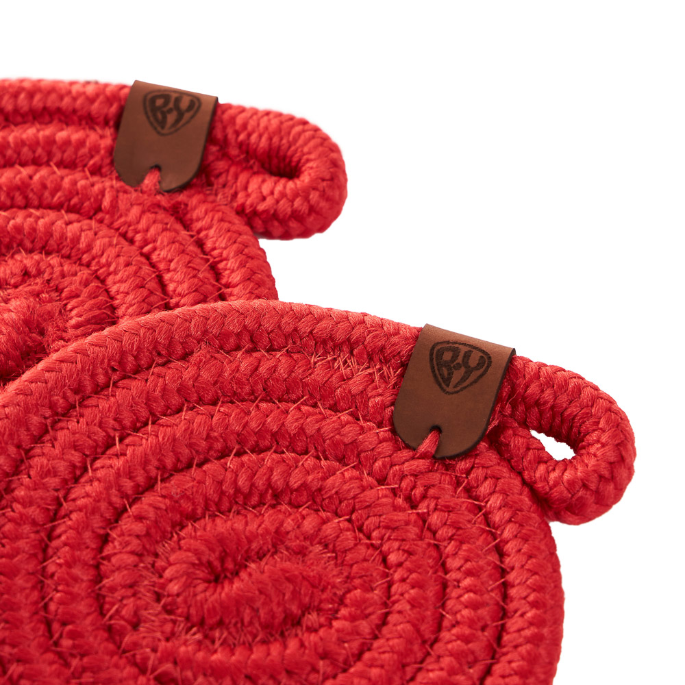 BY COLLECTION Карибы Подставка декоративная, 2 штуки в комплекте, d10см, 100% полиэстер, коралловый, арт.№ 496-024