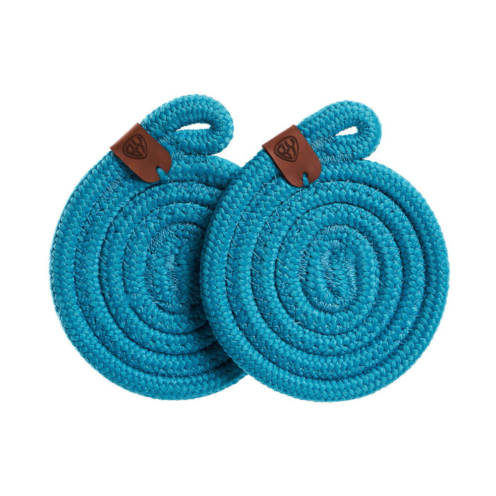 BY COLLECTION Карибы Подставка декоративная, 2 штуки в комплекте, d10см, 100% полиэстер, бирюзовый, арт.№ 496-025