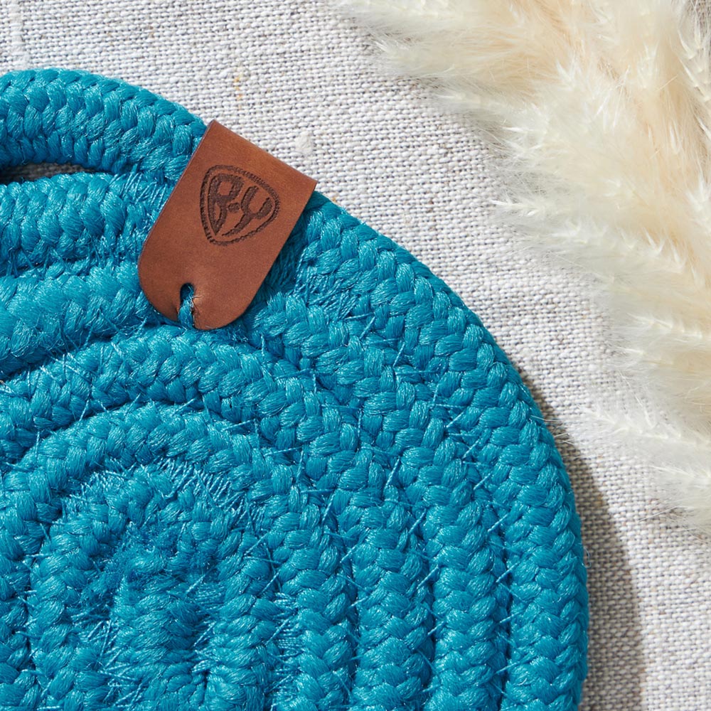 BY COLLECTION Карибы Подставка декоративная, 2 штуки в комплекте, d10см, 100% полиэстер, бирюзовый, арт.№ 496-025