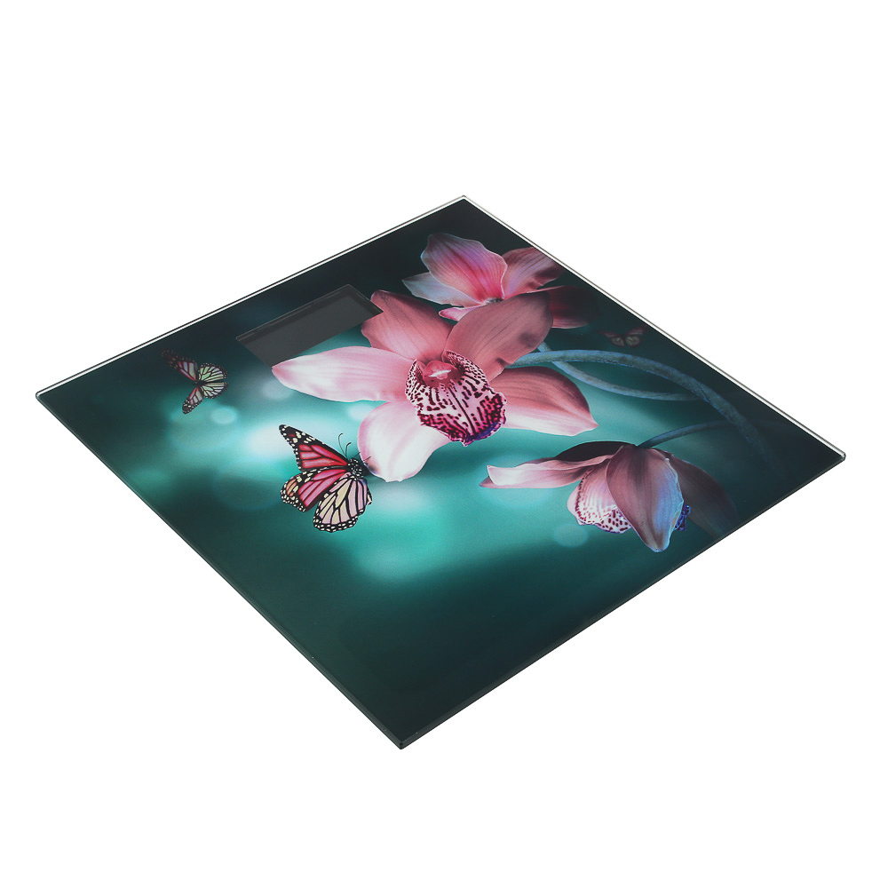 LEBEN Весы напольные электронные Flower Collection, ЖК-дисплей, макс. нагр. до 180кг, 28х28х0,5см, арт.№ 252-056