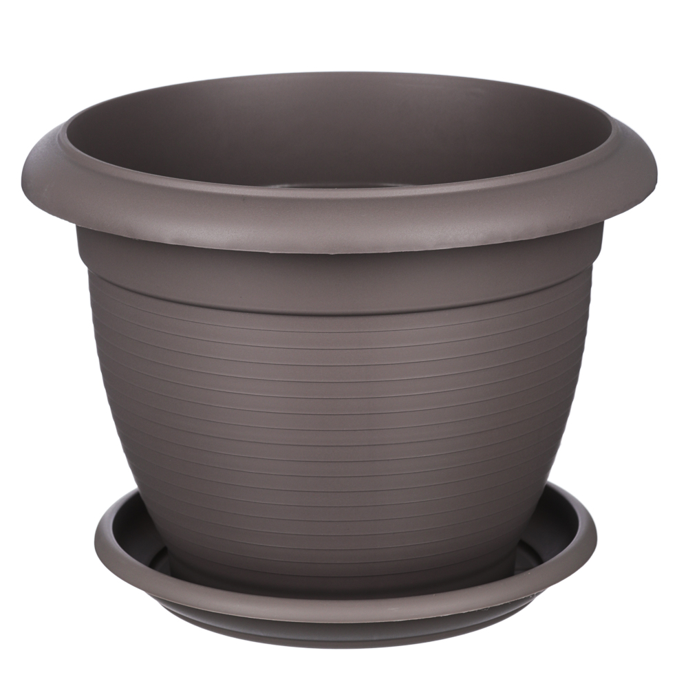 Кашпо ТЕРРА 6л с поддоном, цвет зеленый, шаде, пластик, арт.№ 164-258