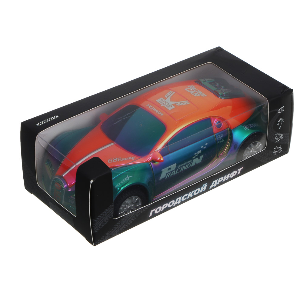 ИГРОЛЕНД Машина "Городской дрифт", инерция, свет, звук, 3хLR41, ABS, 14х6,4х4,4 см, 6 диз, арт.№ 292-456
