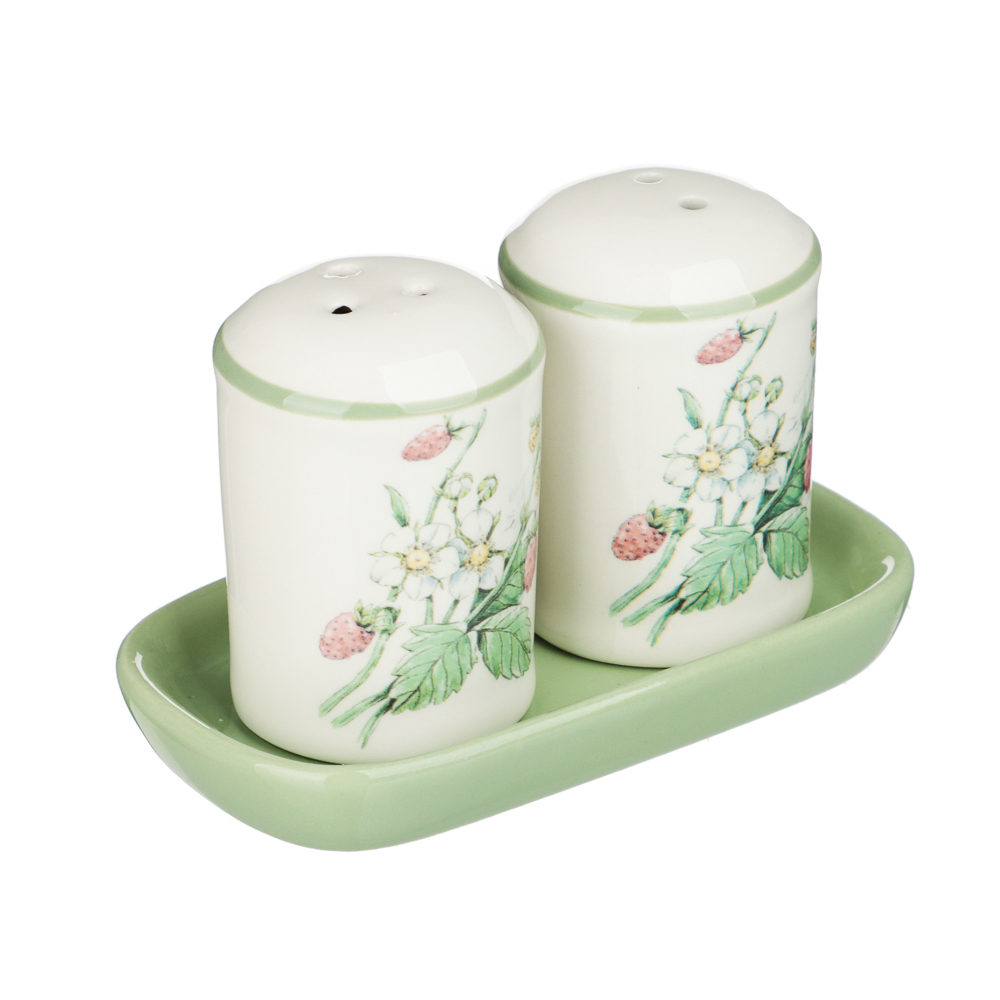 MILLIMI Земляника Набор для соли и перца на подставке, 11,5х6,5х7см, керамика, арт.№ 824-198