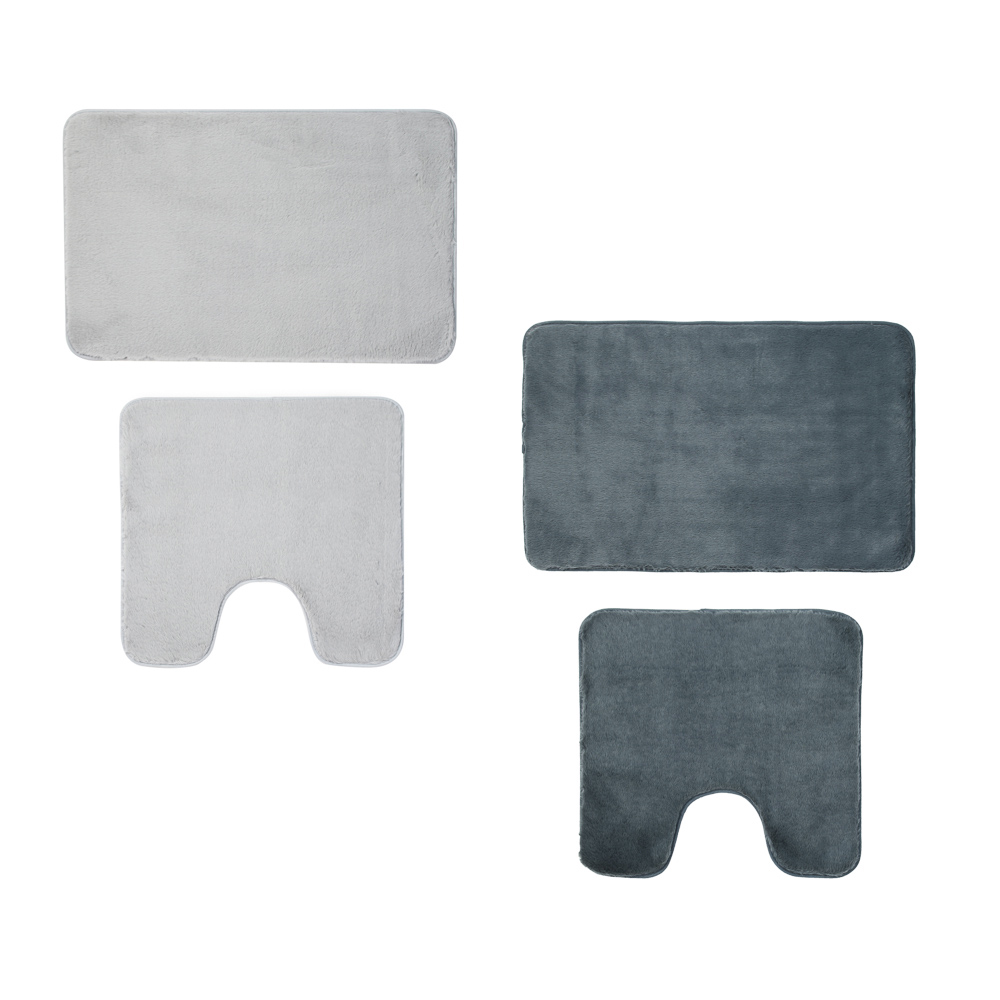 Набор ковриков для ванной комнаты тм VETTA Ленни, искусств.мех, полиэстер, 50x80см+50x50см, 2 цвета, арт.№ 462-681