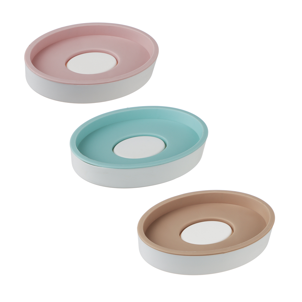 Мыльница овальная тм VETTA, пластик, 12х8,5см, 3 цвета, арт.№ 463-557