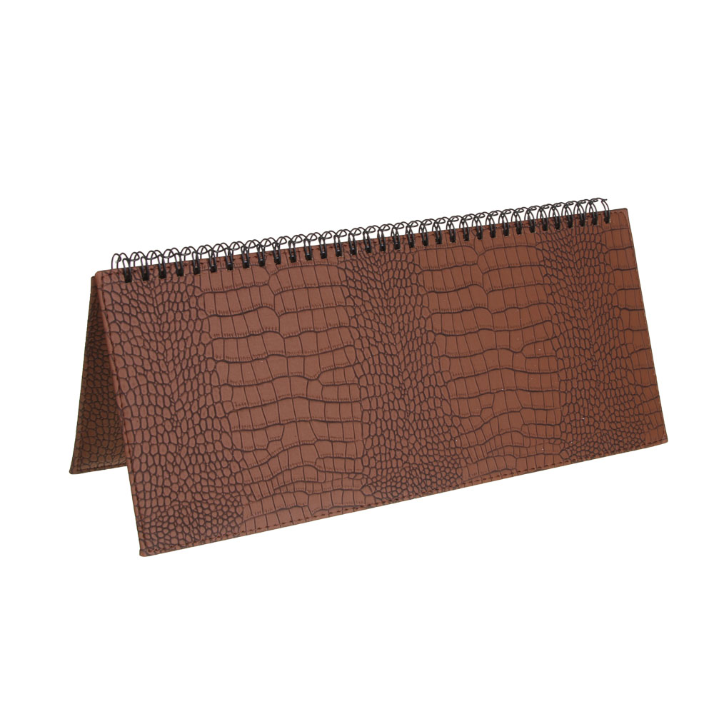 Планинг настол.на 2024 "КРОКО", 31x14,5см, 128 стр., тв.обл., иск.кожа под крокодила, спираль, 3 цв., арт.№ 572-134