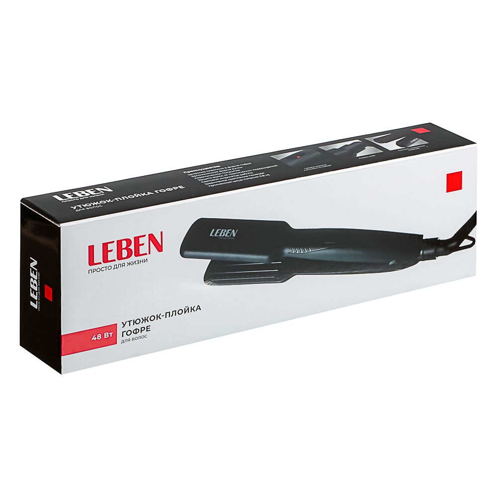 LEBEN Утюжок-плойка гофре для волос, керамическое покрытие, арт.№ 259-144