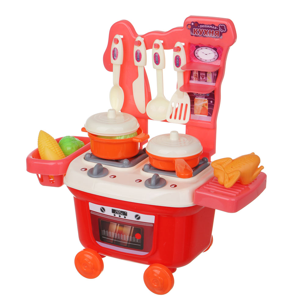 ИГРОЛЕНД Набор игровой "Любимая кухня" с тележкой в чемодане, 22х19х20 см, PE, PP, арт.№ 294-196