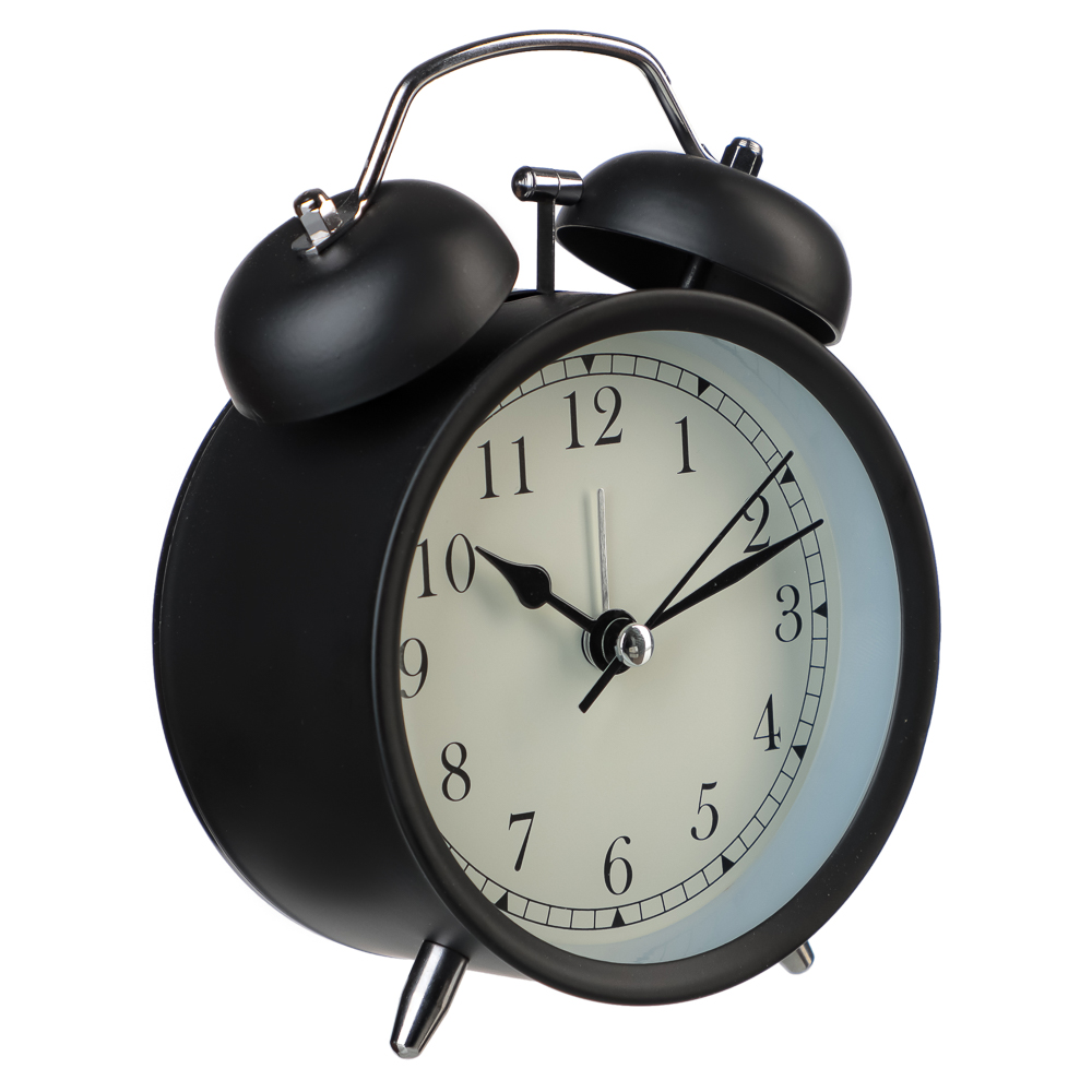 LADECOR CHRONO Будильник c подсветкой, 1xАА, 10x5,7x13,8 см, металл, черный, арт.№ 529-031