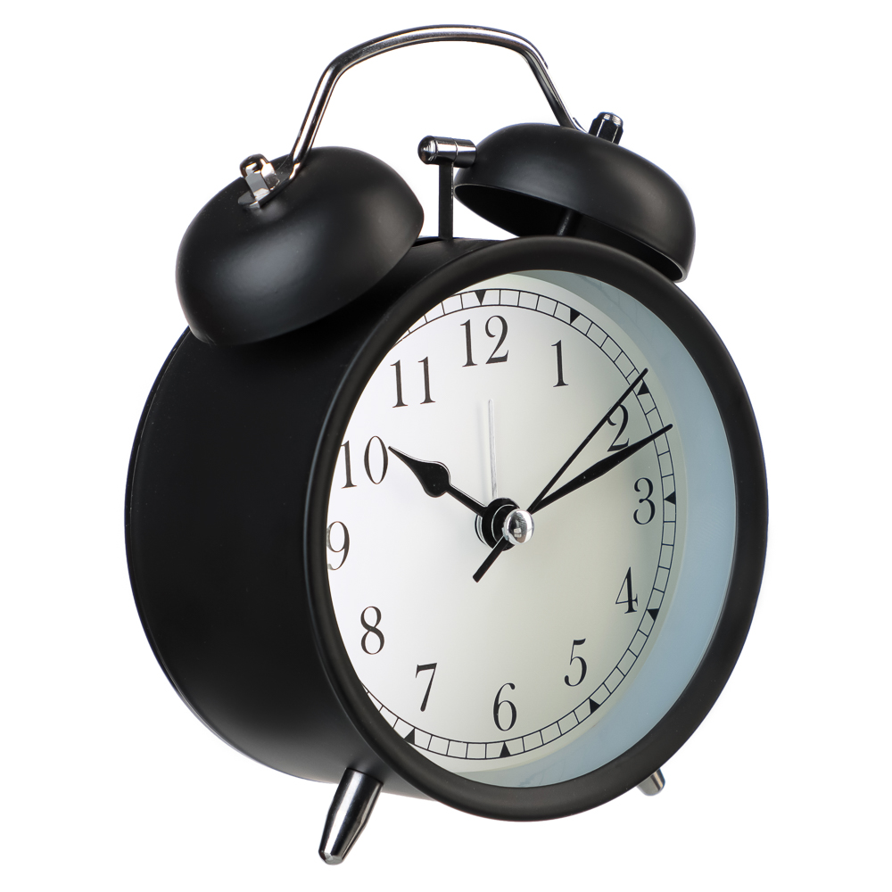 LADECOR CHRONO Будильник c подсветкой, 1xАА, 10x5,7x13,8 см, металл, черный, арт.№ 529-031